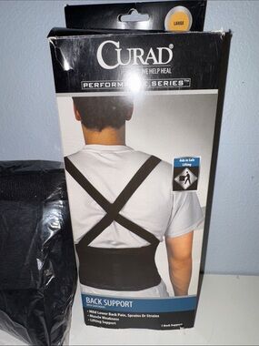 Curad Performance Series Back Support with Suspenders Large